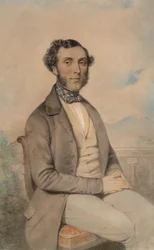 Porträtt av en sittande gentleman, 1851 (pastellfärgad på papper)